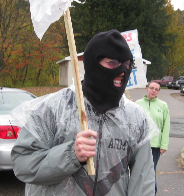 Unknown, cowardly protestor