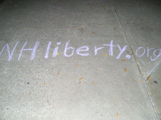 NHLiberty website chalked